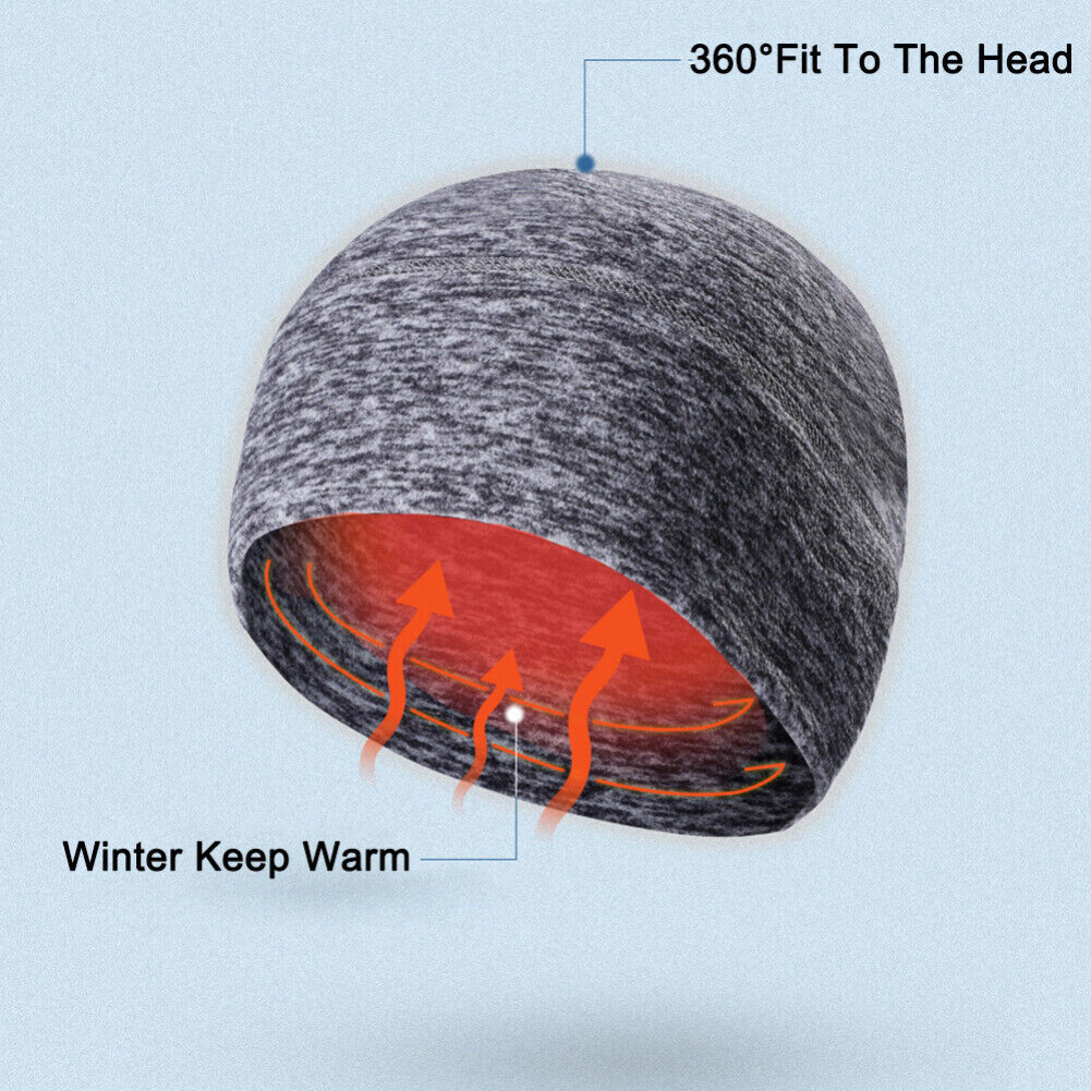 2 Pack Winter Knit Hats Running Cycling Helmet Liner Beanies Hats for Men Women