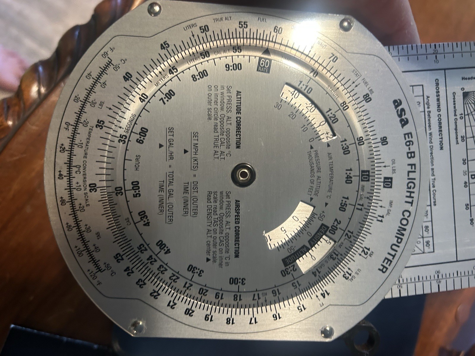 ASA E6-B Flight Computer Calculator With Case, Manual