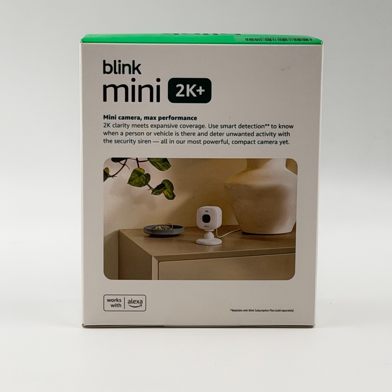 Blink Mini 2K+ Newest Model 2-Camera Kit White Plug-In Indoor Security Camera