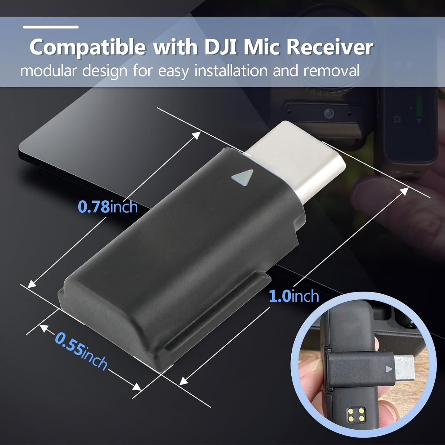 For DJI MIC Adapter Type-C Phone Wireless Microphone Receiver for Mic Type-C