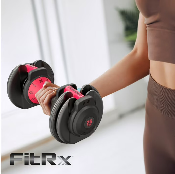 FitRx SmartBell, 9 in 1 Adjustable Dumbbell, 25 lb