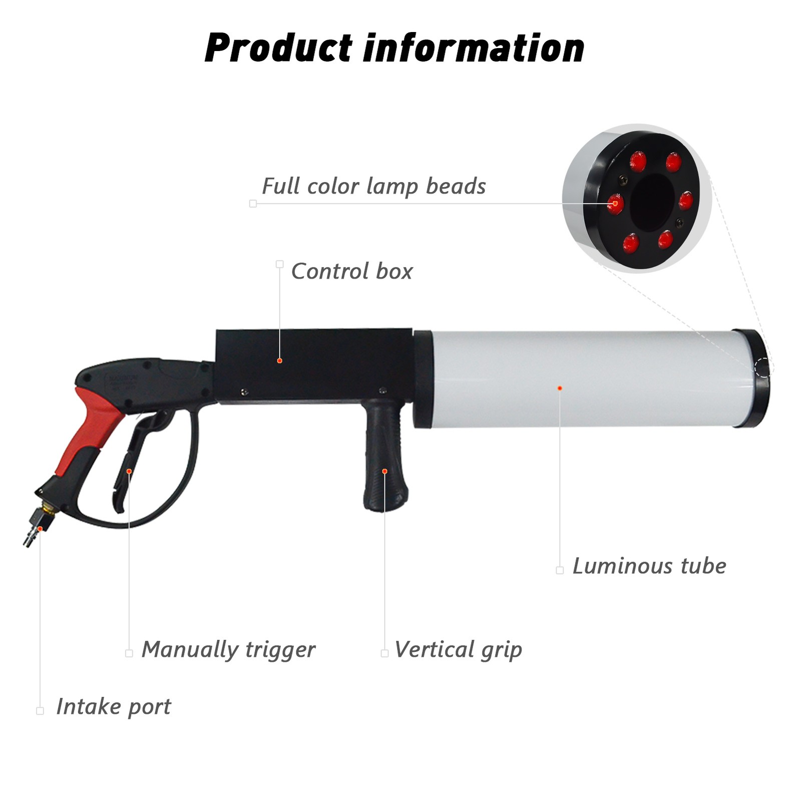 LED CO2 Gun Cryo Fog Stage Effect CO2 Jet Machine With 3M CO2 Hose | USA STOCK
