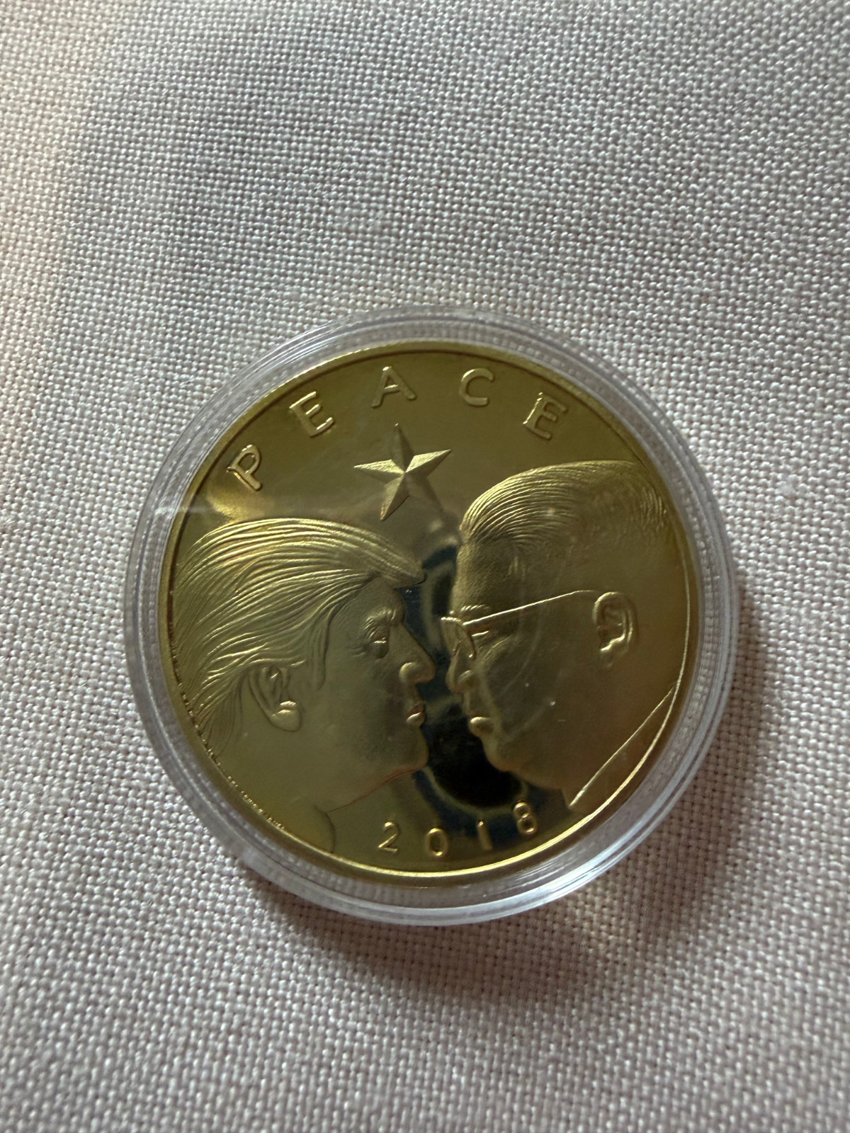 Donald Trump - Kim Jong Un "Denuclearization of Korea" Gold Coin RARE