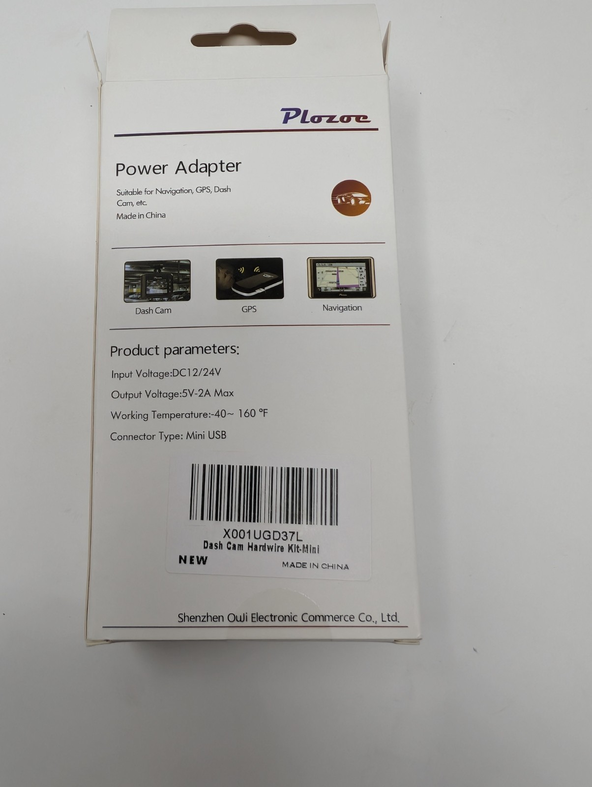 Plozoe Mini USB Power Adapter Suitable for Navigation GPS Dash Cam etc, 11', NEW