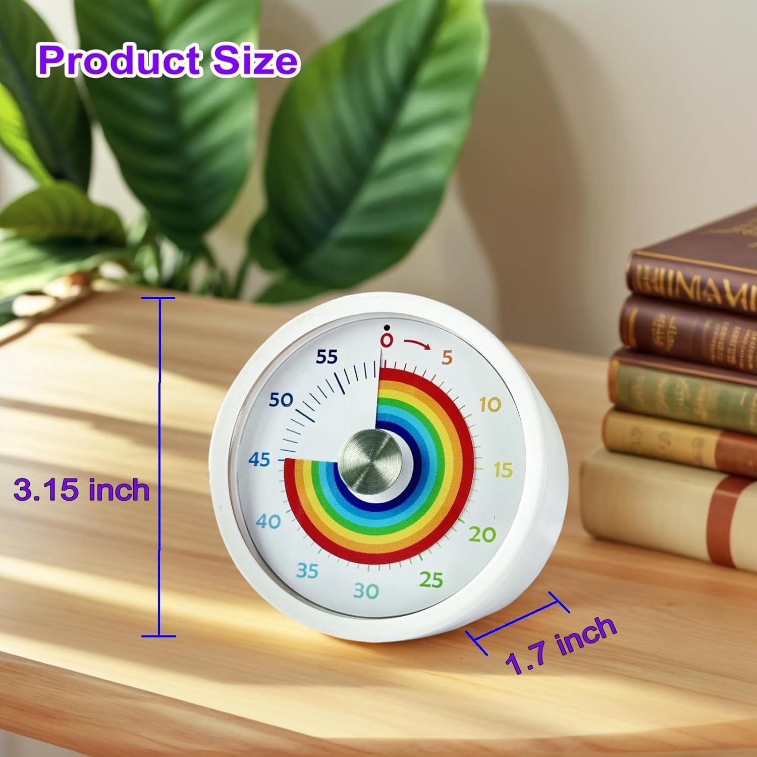 Rainbow Visual Timer with Silent Function - Perfect for Kitchen & Classroom Use