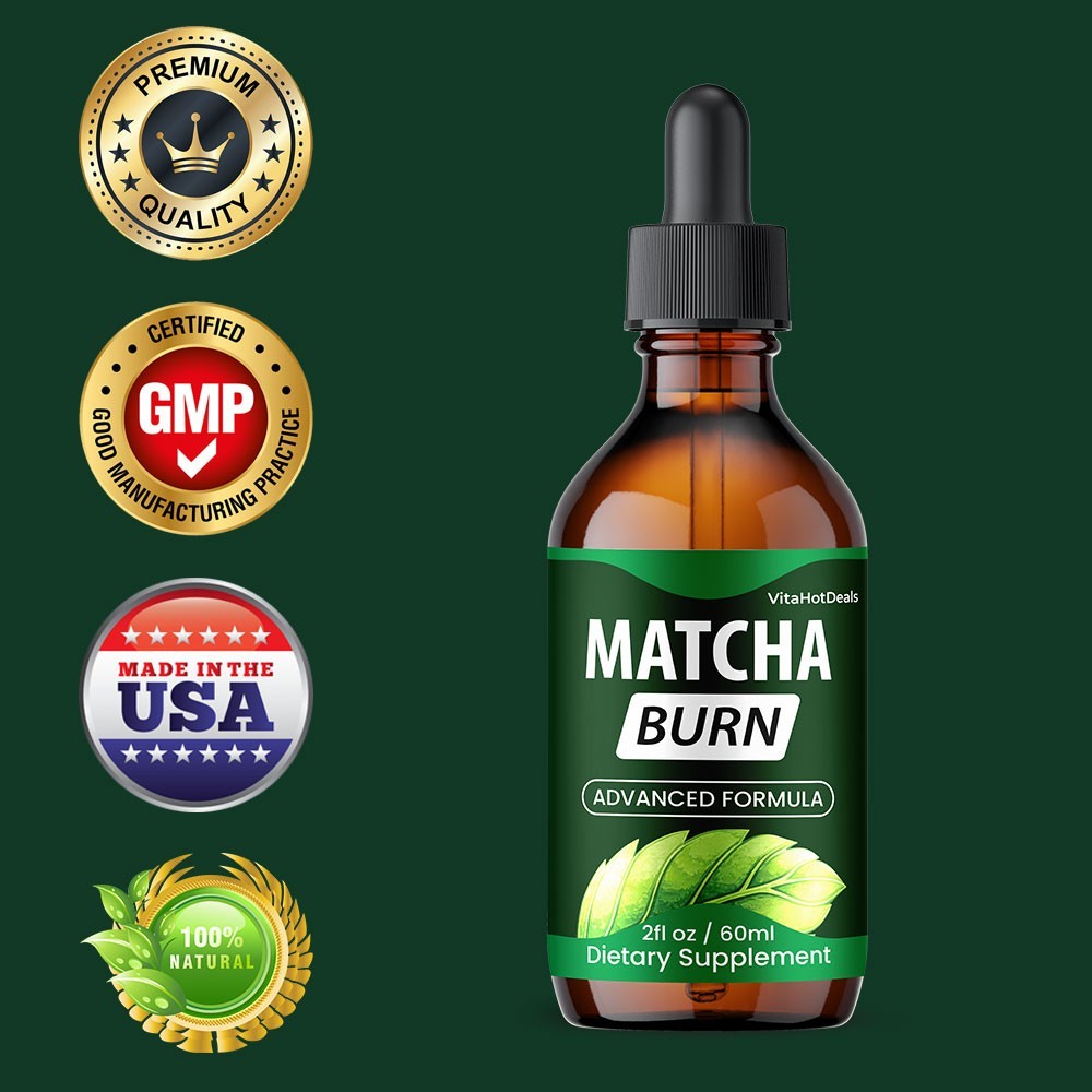 Matcha Burn Drops, Max Strength, MatchaBurn Liquid Supplement (10 Pack)