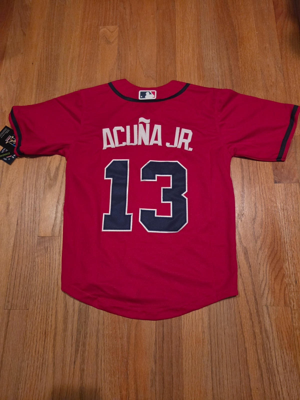 NWT youth customized jersey Braves #13 ronald acuna jr. size S-XL red *new
