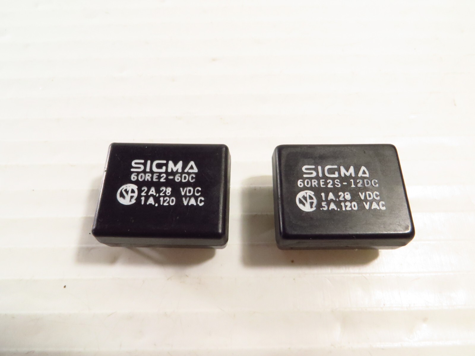 Sigma 60RE2-12DC 2A 28VDC 1A 120VAC Relay, New Old Stock, Lot of 2