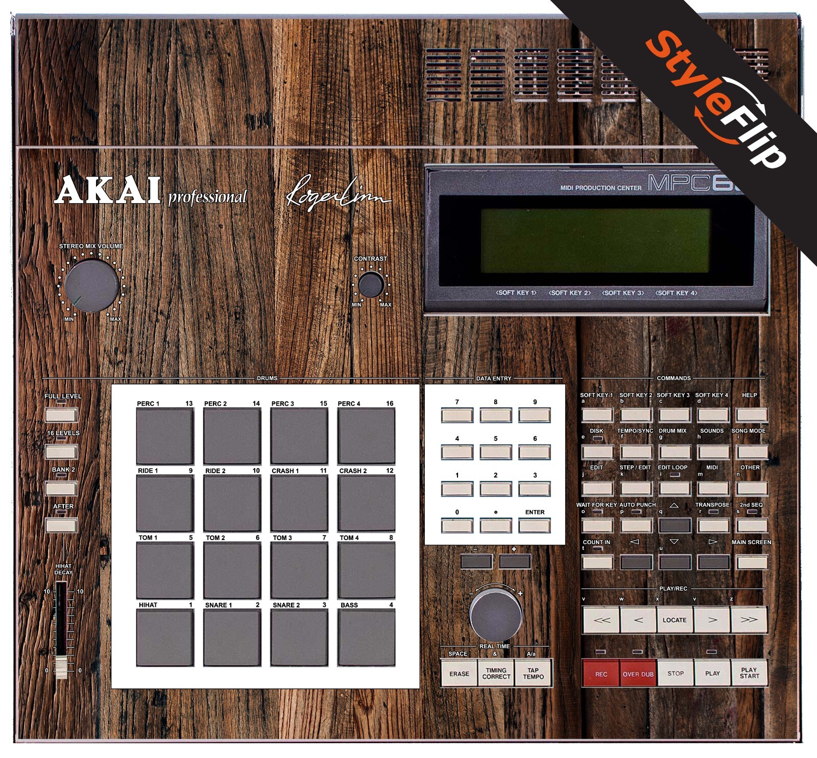 Akai MPC-60 Skin | Wood #3 | Protective Decal | StyleFlip Skins