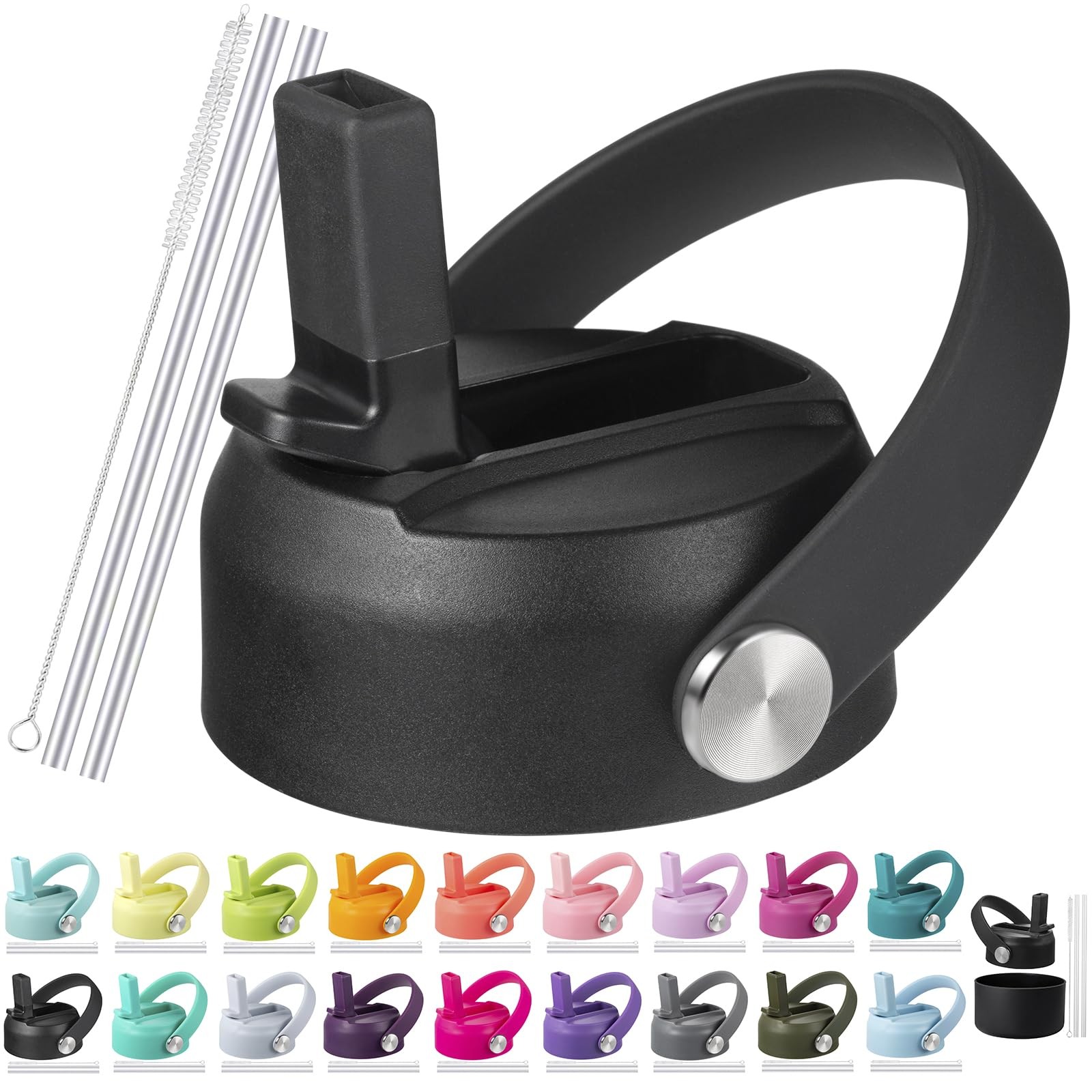 Straw Lid for Hydro Flask Wide Mouth32 40oz Lids with Flexible Handle compatible