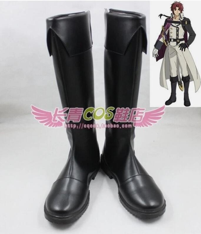 Seraph of the End Crowley Eusford Black Halloween Long Cosplay Shoes Boots