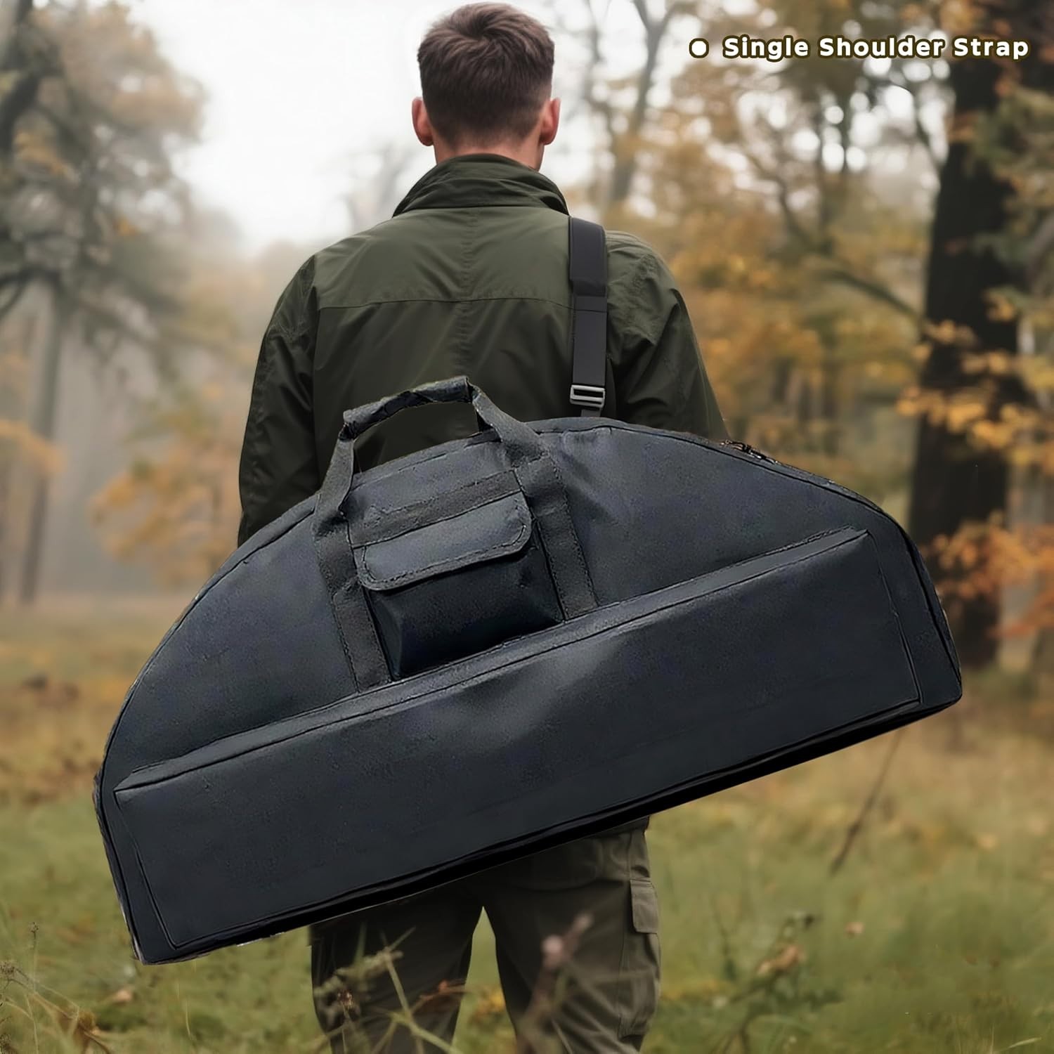 Durable Compound Bow Carrying Case - Padded & Zipper Access with Arrow Storage