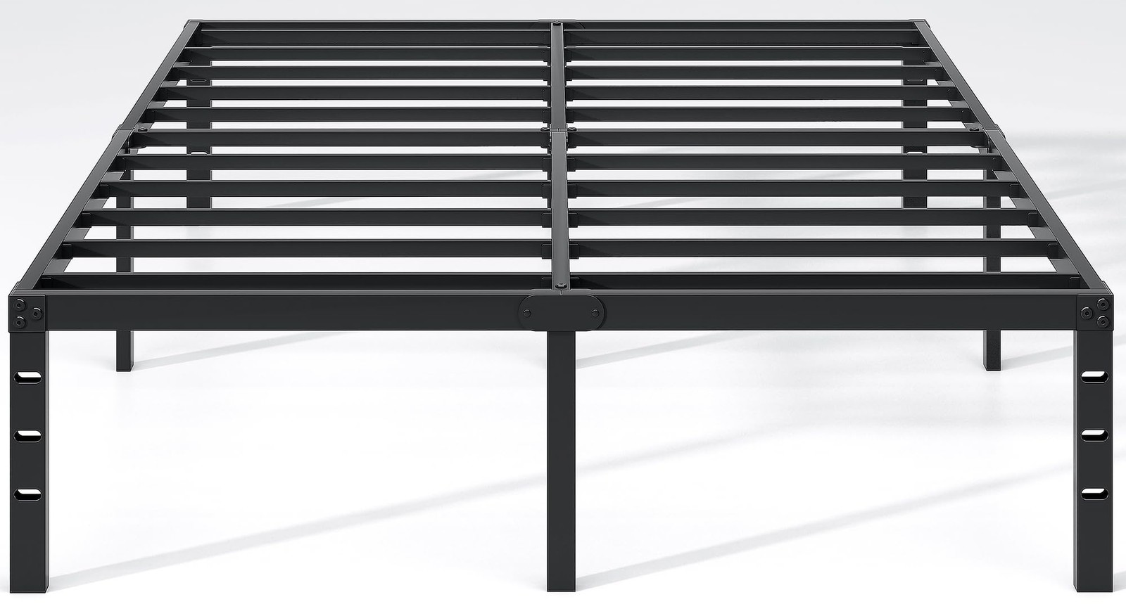 Metal Full Bed Frame with Storage, Heavy Duty, No Box Spring, Black, 12 Inch