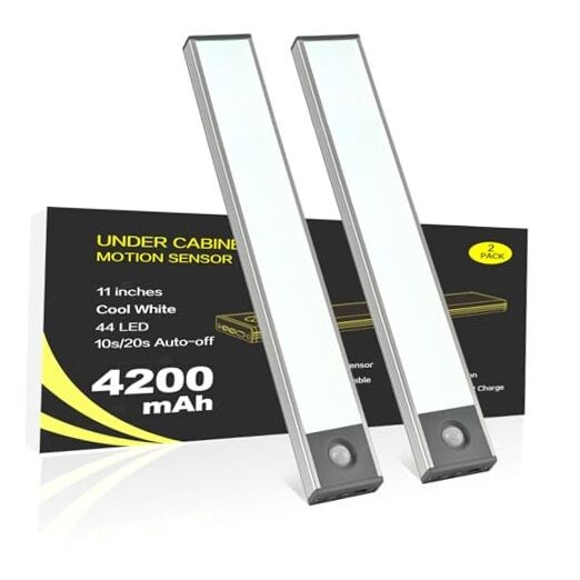 Under Cabinet Lighting, 4200mAh Rechargeable Motion Sensor 11 inches Cool White