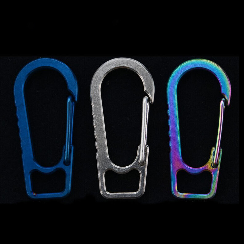 1PC Titanium Alloy Carabiner Spring Snap Hook Clip KeyChain Quick Release Buckle