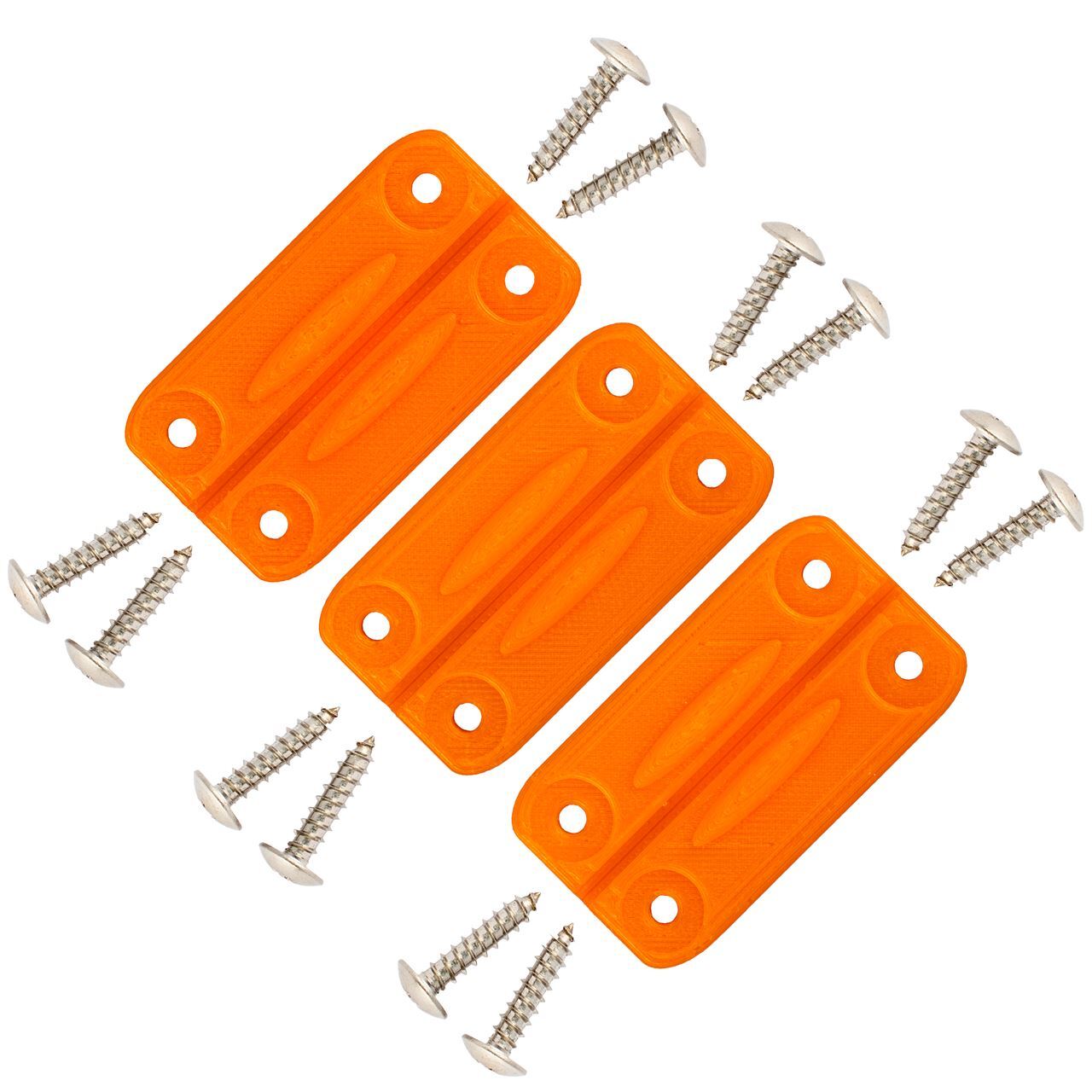 NeverBreak Parts - Igloo Cooler Hinges (orange) - 3 Pk with screws