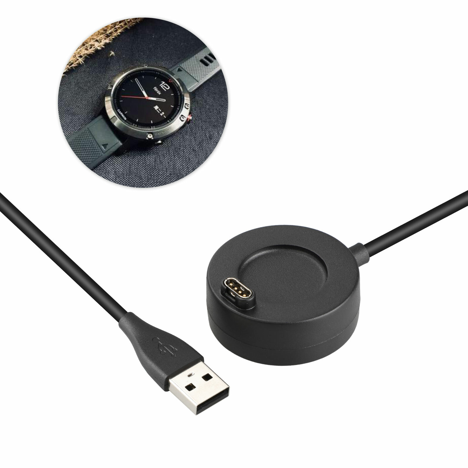 For Garmin Fenix 6X 6S 5S 5X Pro Watch USB Charging Cable Charger Dock Sync Data