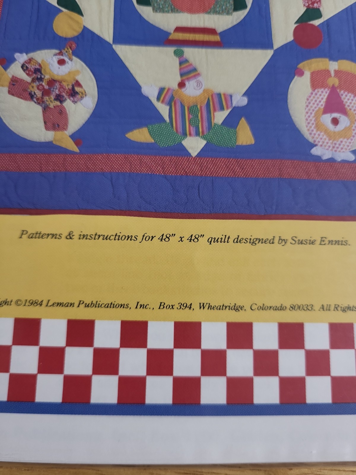 Circus Clowns 48 X 48 Quilt Pattern By Leman