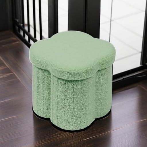 Storage Ottoman Cube, Flowers Shaped Ottomans with Storage Foot Stool Footres...