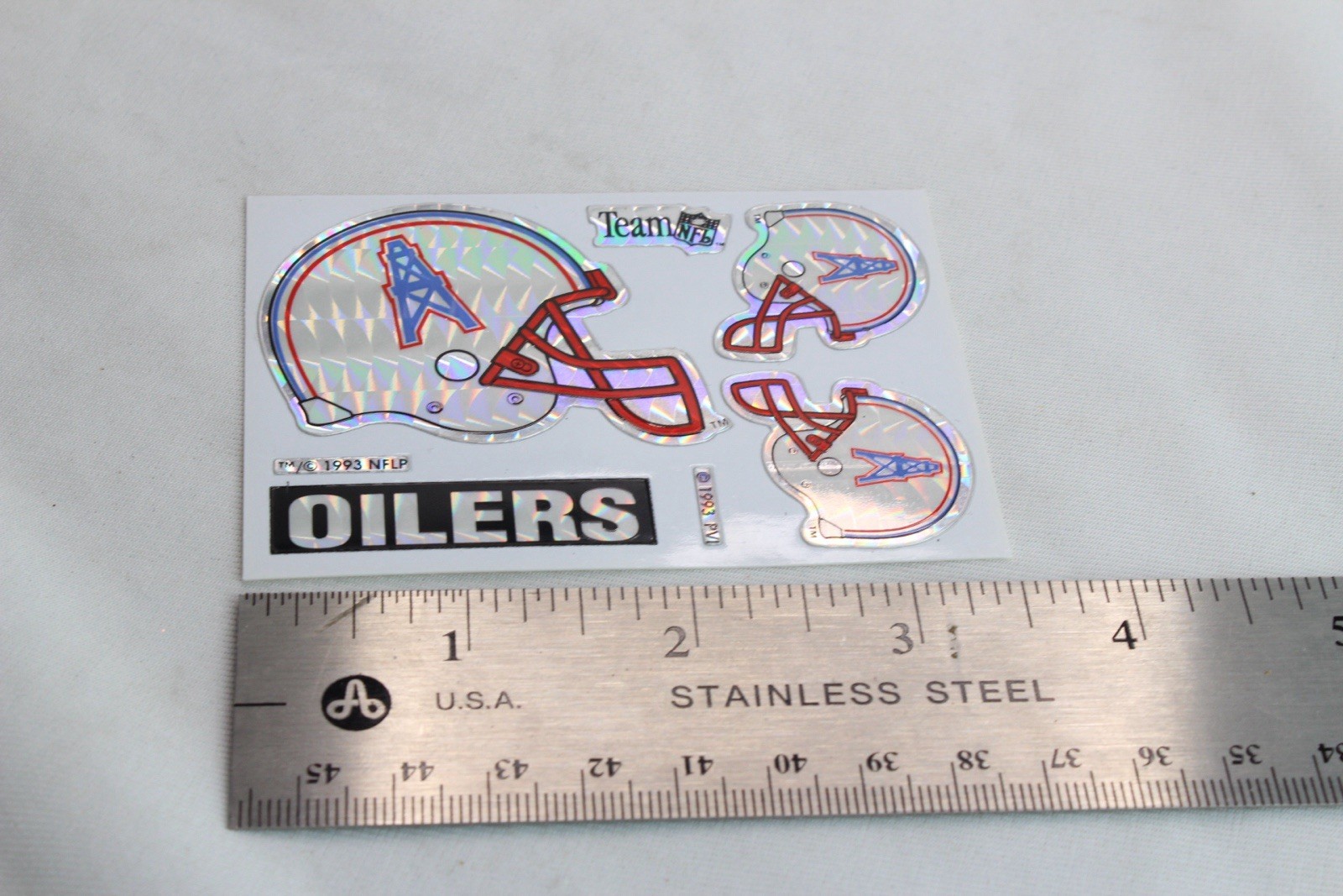 1993 Houston Oilers Helmet Sticker Vintage NFL Vending Machine Prism New