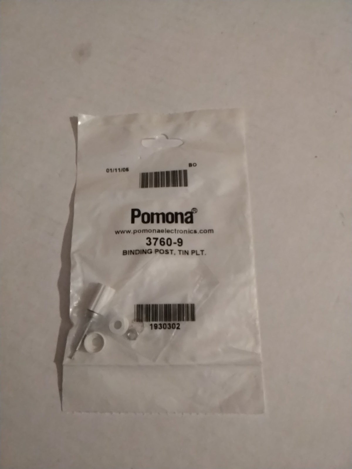 POMOMA ELECTRONICS 3760-9  BINDING POST WHITE TIN PLATED NIB
