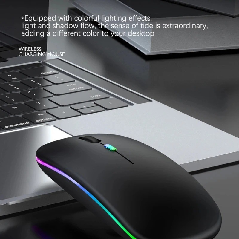 RGB Bluetooth Wireless Mouse Rechargeable Ergonomic USB for PC Laptop iPad