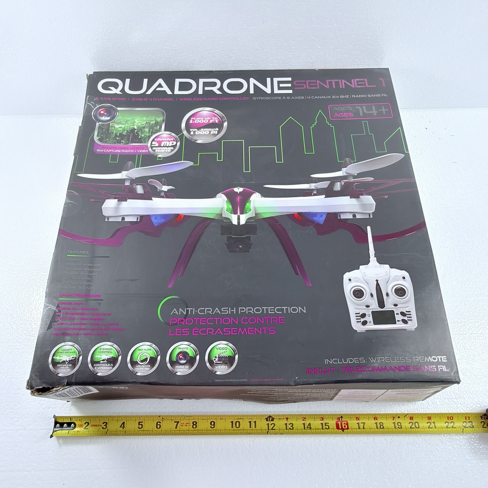 Quadrone Sentinel Drone Kit With 5 MP Camera & 6-Axis Gyroscope NEW OPEN BOX