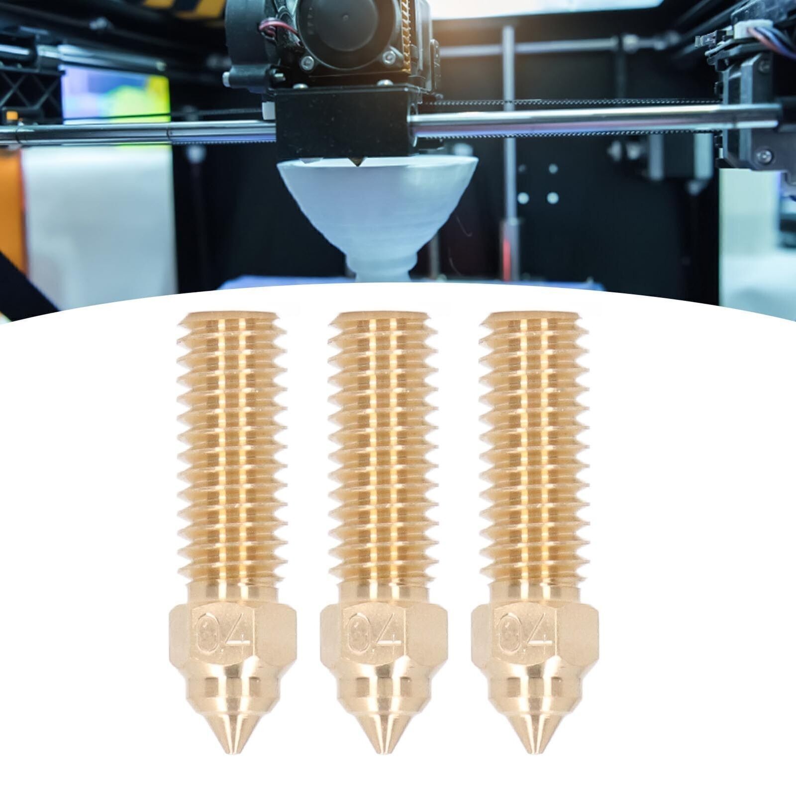 3Pcs 3D Printer Nozzle Kit Extruder Brass Nozzles High Flow High Temperature