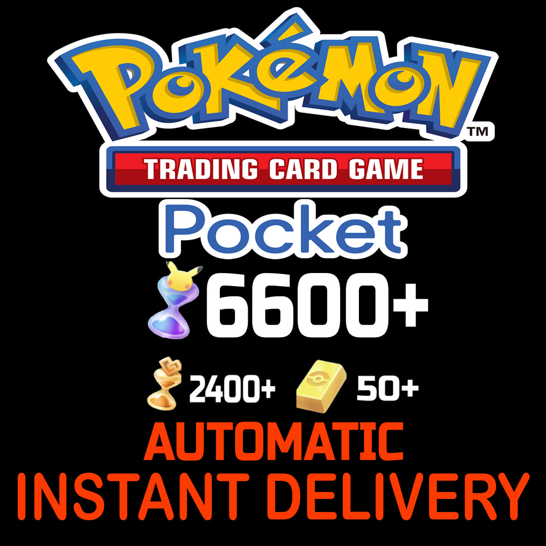 [INSTANT] Pokemon TCG Pocket 6600++ Pack Hourglass + 50 Pokegold + 3000 Tickets