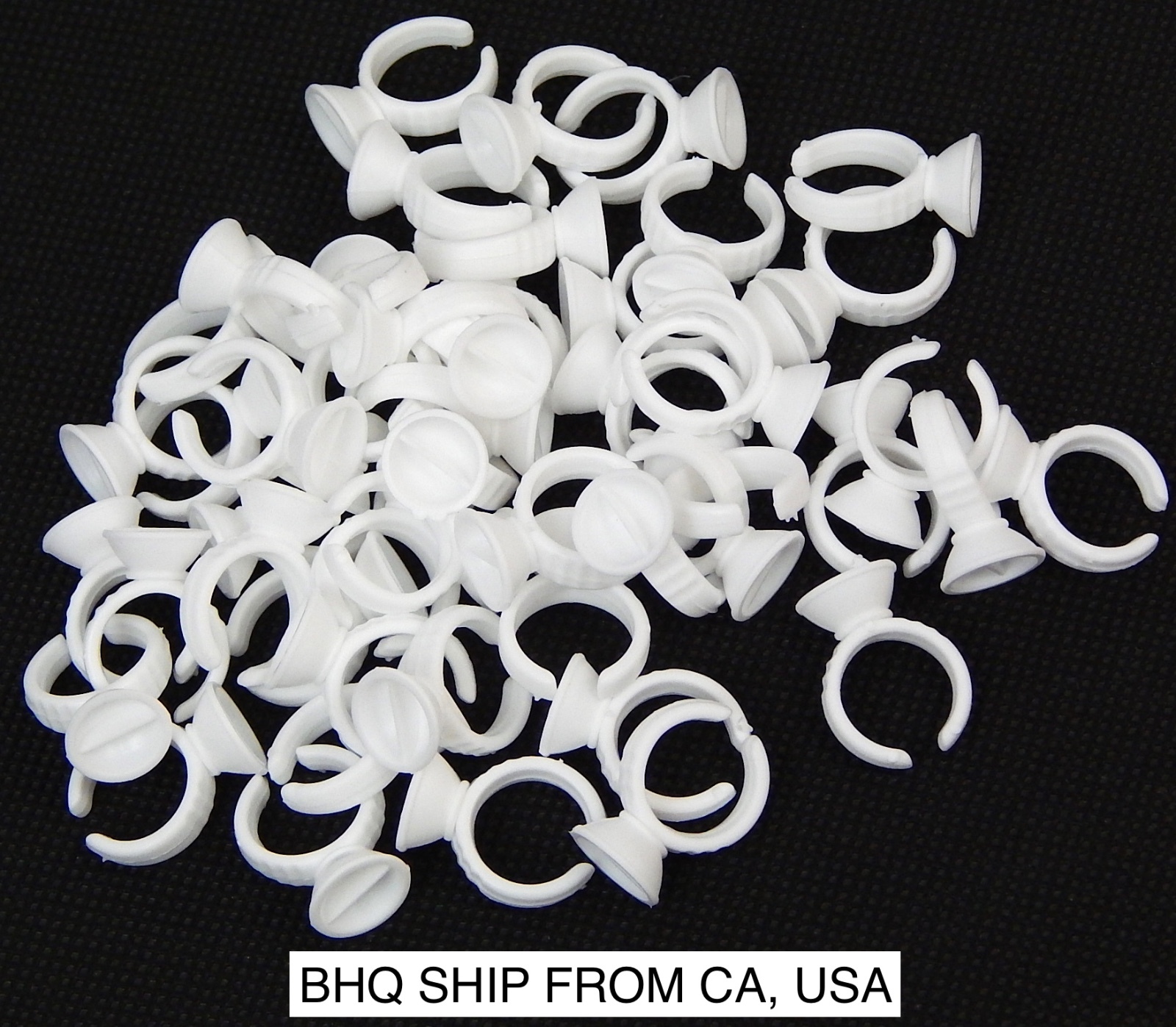 Disposable Glue Ring Pallet Holder for Eyelash Extension Dual-well 50 Pieces