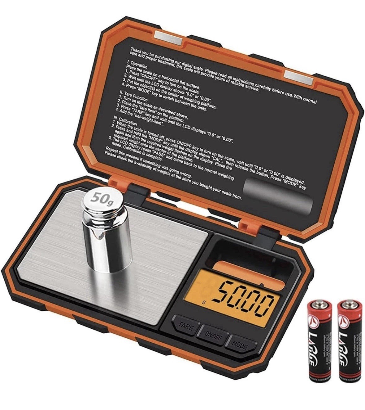 Orange Digital Pocket Scale 200g x 0.01g Jewelry Gold Gram Herb Karat Weight