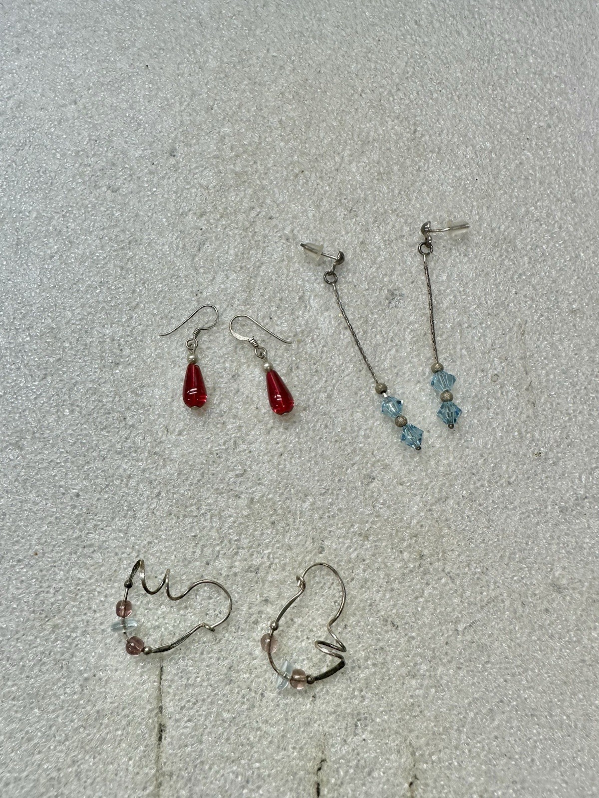 3 Pairs Of .925 Dangle EARRINGS