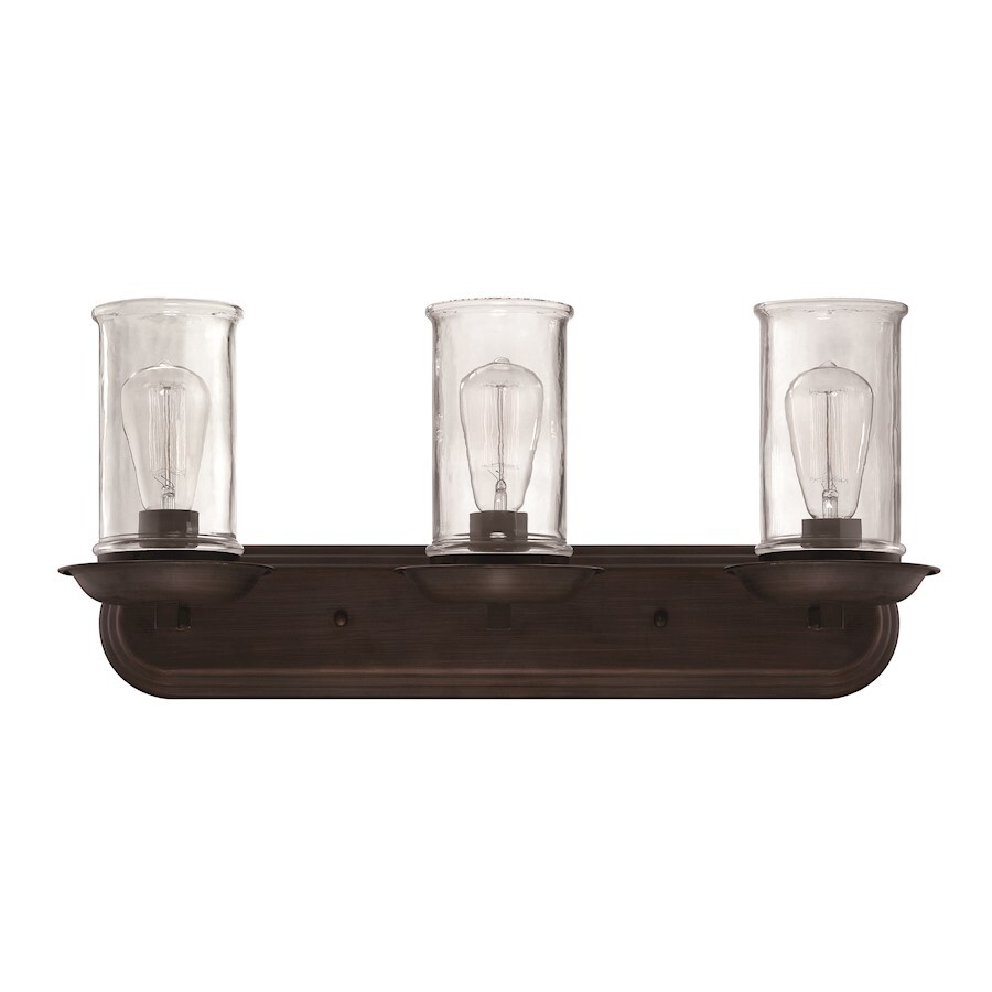 Craftmade Thornton 3 Lt Vanity, Bronze & Natural Rope w/Antq Clear - 36103-ABZ