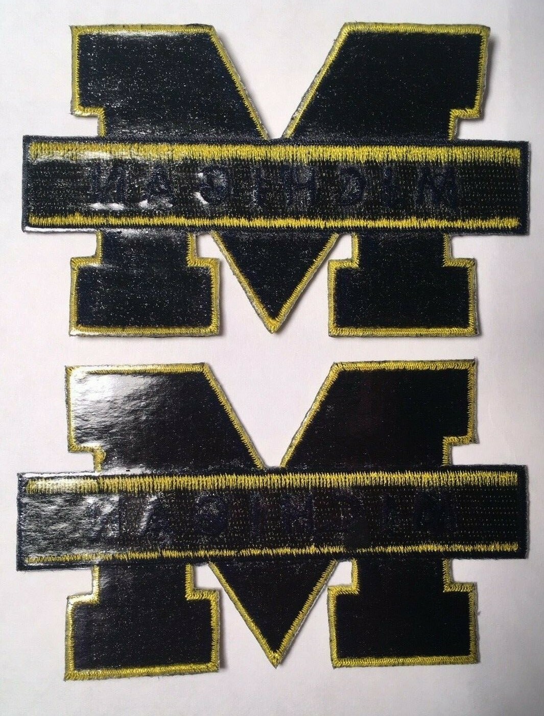 U of Michigan patch Wolverines M embroidered iron on patch 3 7/8" wide Michigan