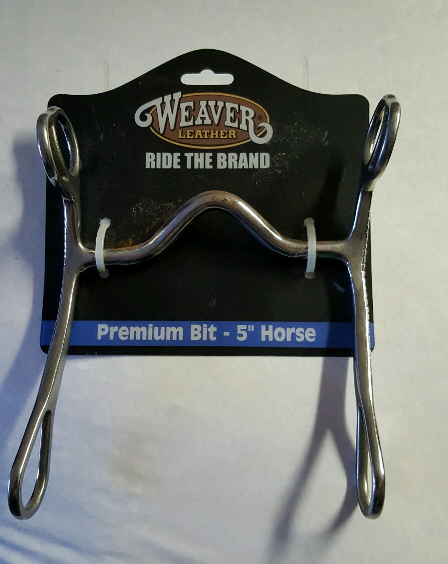 WEAVER LEATHER ALL PURPOSE HORSE BIT 5in. MEDIUM PORT SWEET IRON POLISHED MOUTH
