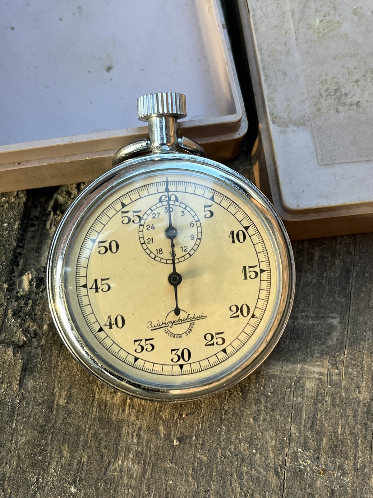 USSR Mechanical Pocket Stopwatch Zlatoust Soviet Era USSR 11 Jewels Working
