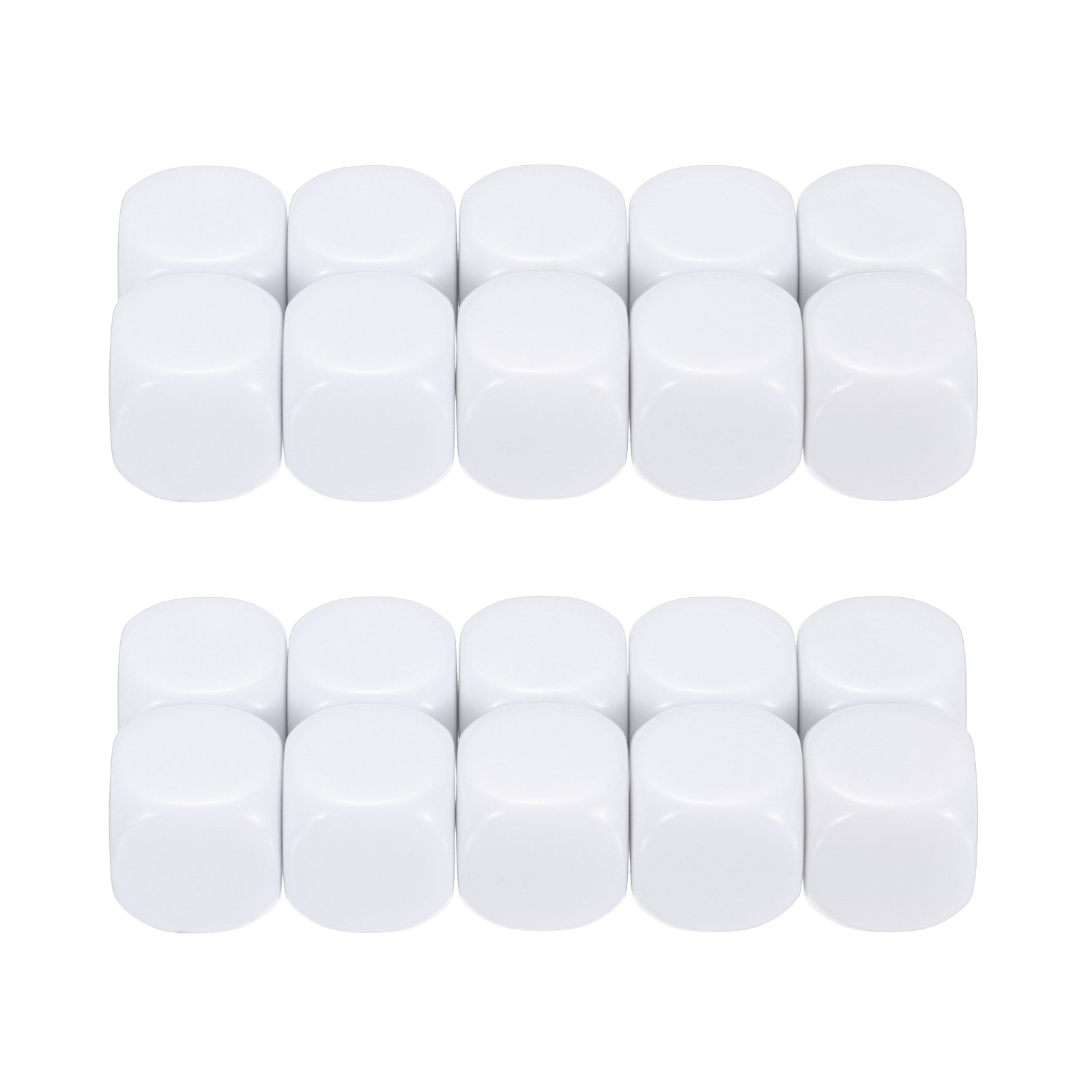 10mm Acrylic Dice Blank 20 Pcs Rounded Corner Dice for Board Games White