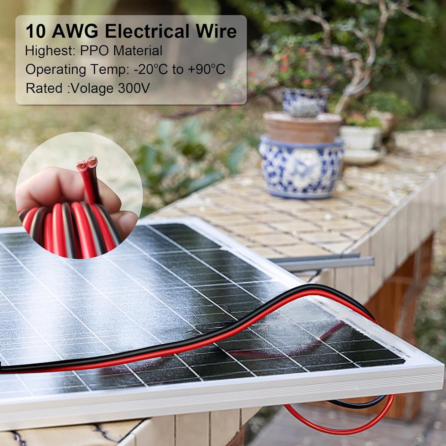 10 AWG 100FT Tinned Copper Wire 2-Conductor Stranded Low Voltage Electrical Wire