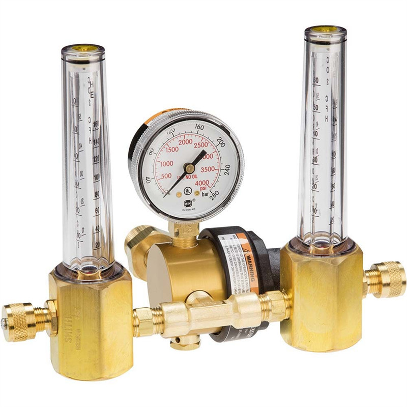 Miller Smith 23-50-580 Regulator Flowmeter Dual Multi-Scale 50 PSI