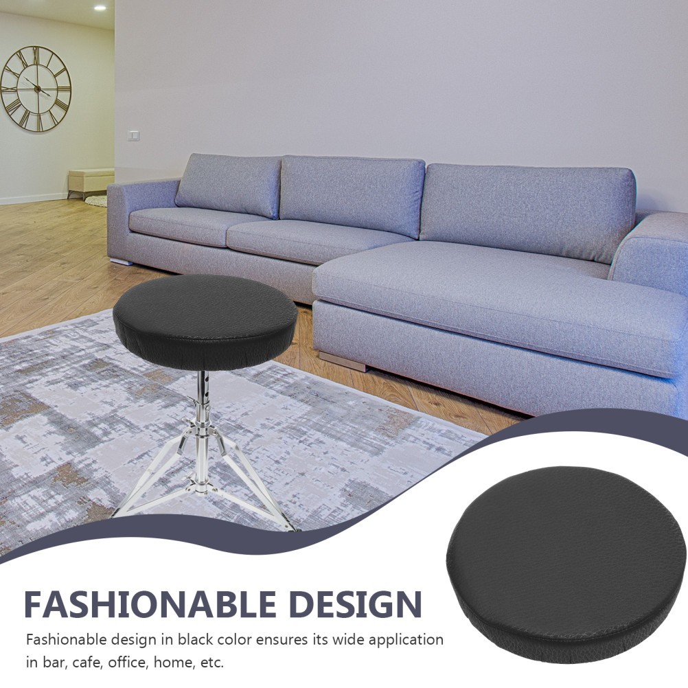Round Stool Cover Black Slip Resistant Comfortable Protector