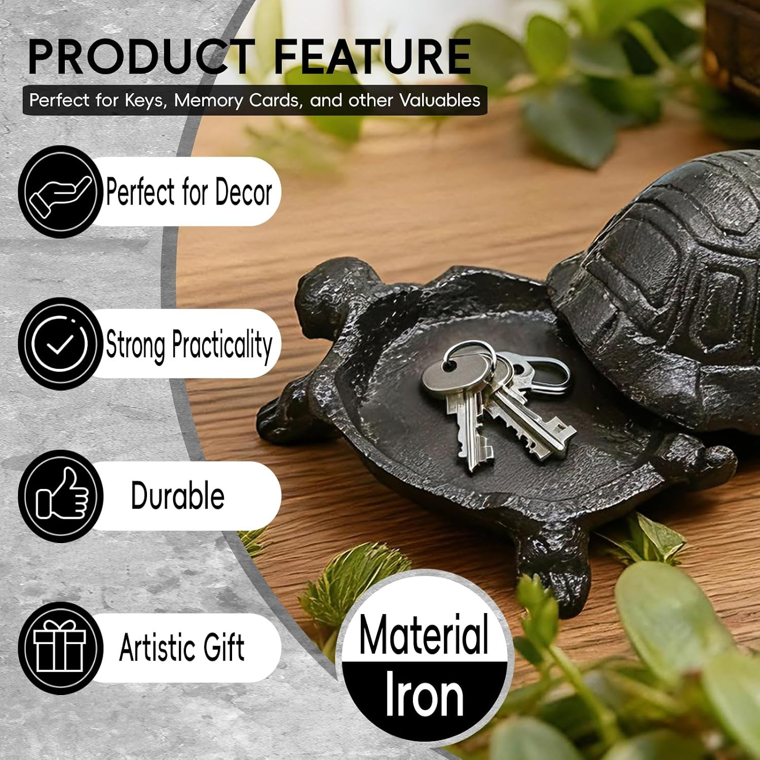 Cast Iron Turtle Key Hider, Hide a Key outside Turtle Statues Key | Box, Spare