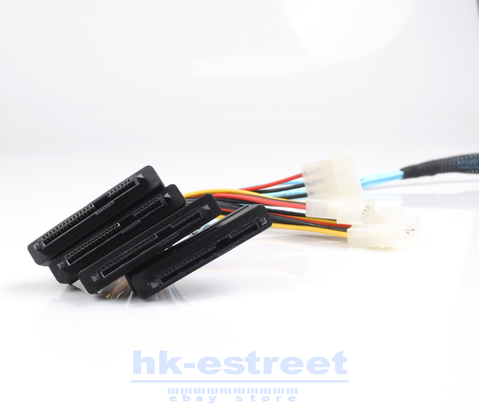 Mini SAS SFF-8087 to 4 x SFF-8482 w/ IDE Internal Breakout Power Cable 1-Meter