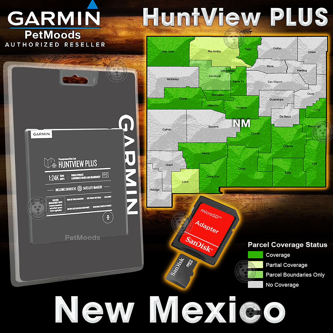 Garmin HuntView PLUS Map NEW MEXICO - MicroSD Birdseye Satellite Imagery 24K