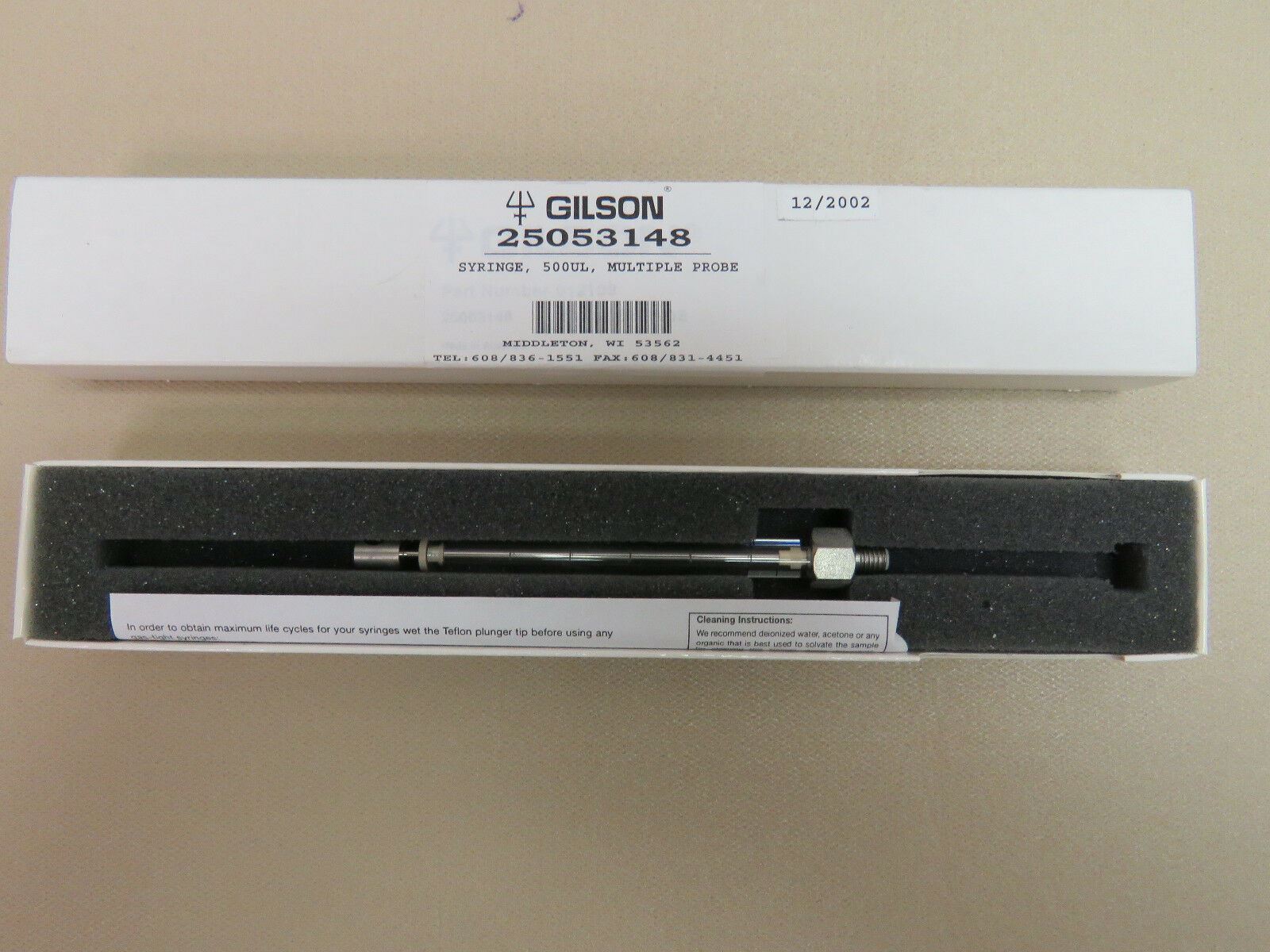 GILSON - Syringe, 500uL 25053148 *New*