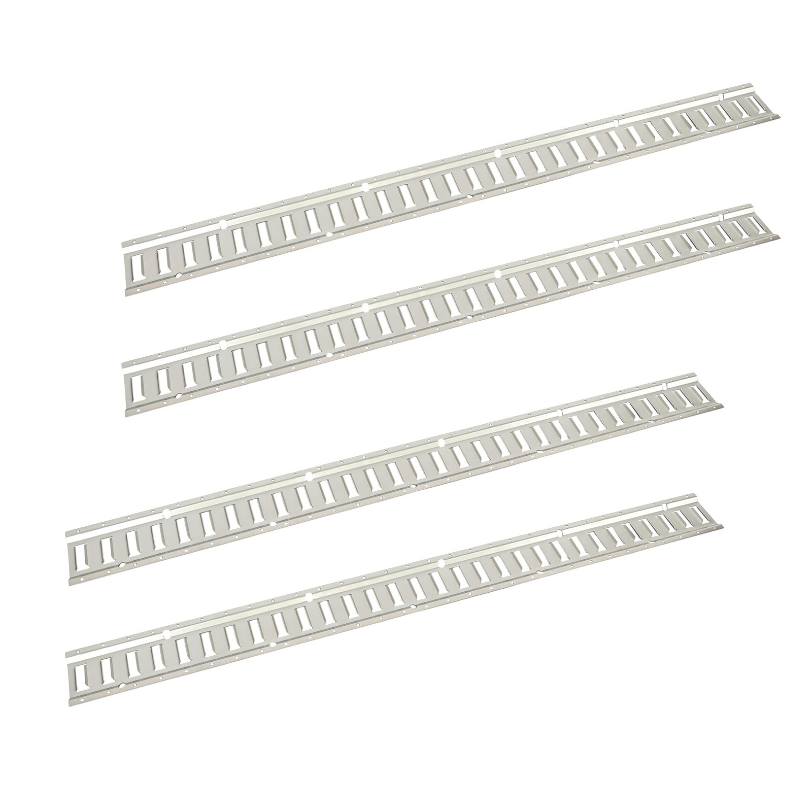 Durable Carbon Steel 4pc E Track Tie Down Rail Kit Replacement Silver Galvanized