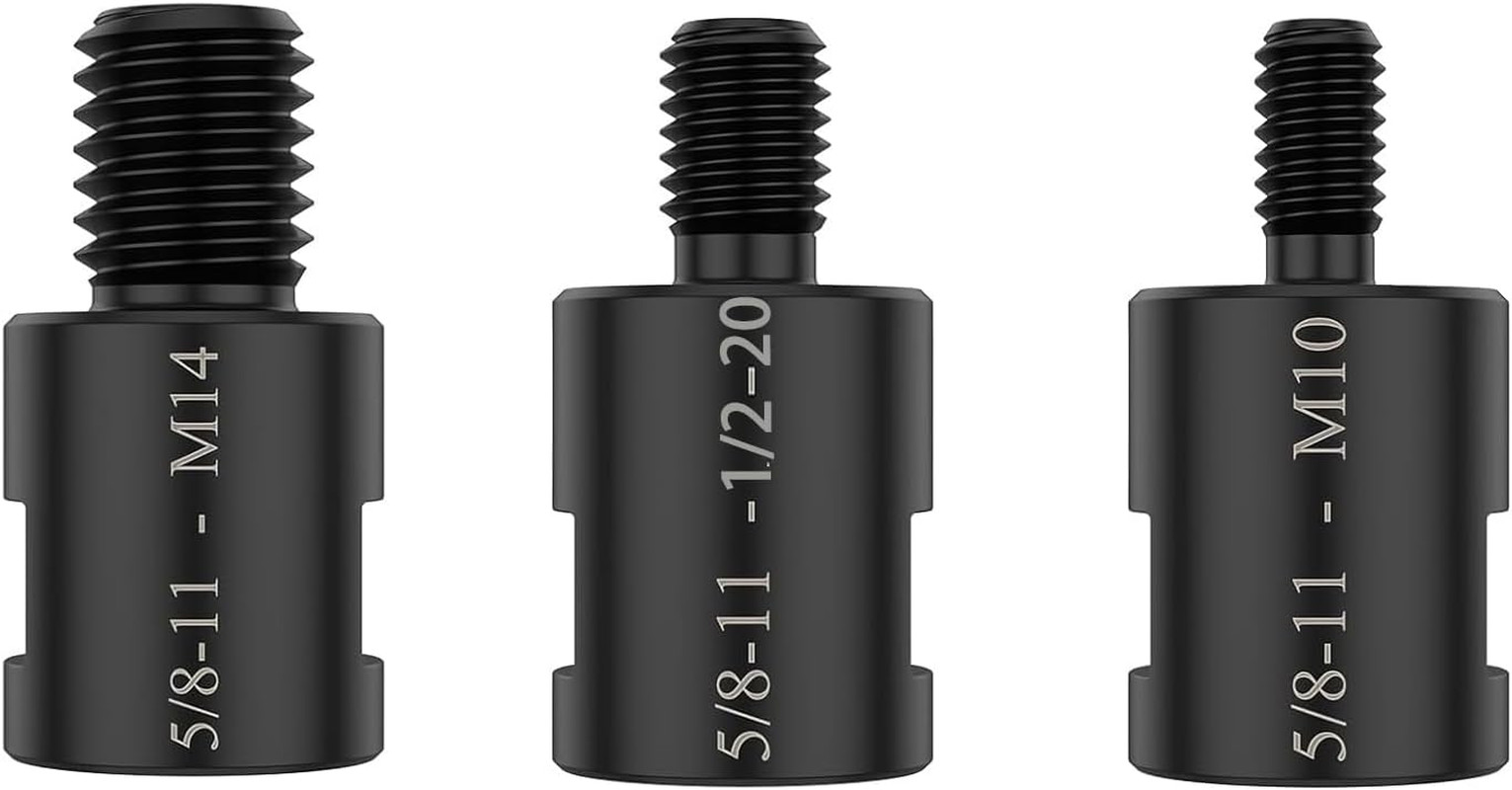 5/8"-11 Angle Grinder Thread Arbor Adapter,5/8"-11 to M10(3/8"),M14 & 1/2-20UNC
