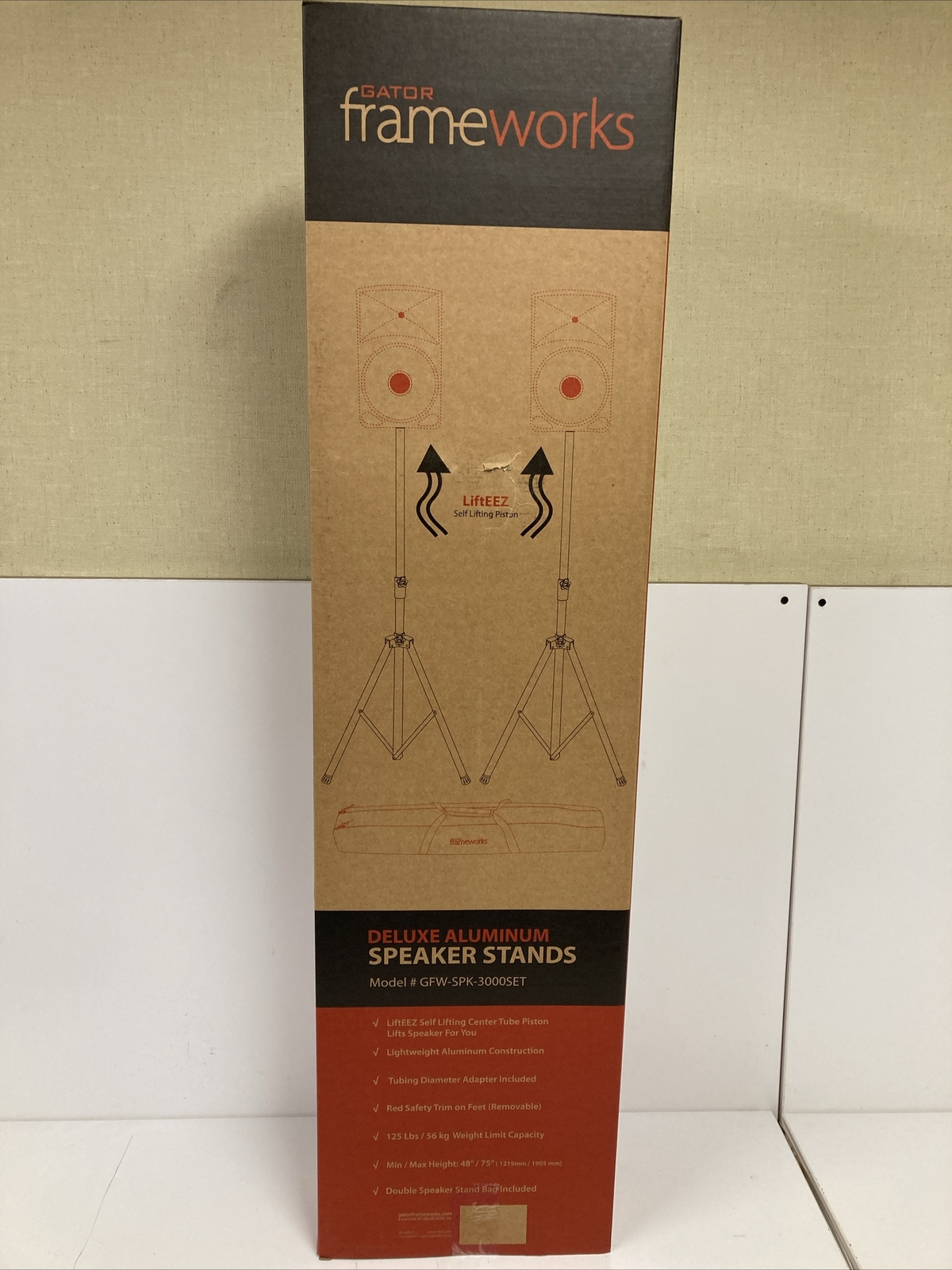 Gator*GFW-SPK-3000SET*Set of 2 Speaker Stands and Nylon Carry Bag FREE SHIP NEW
