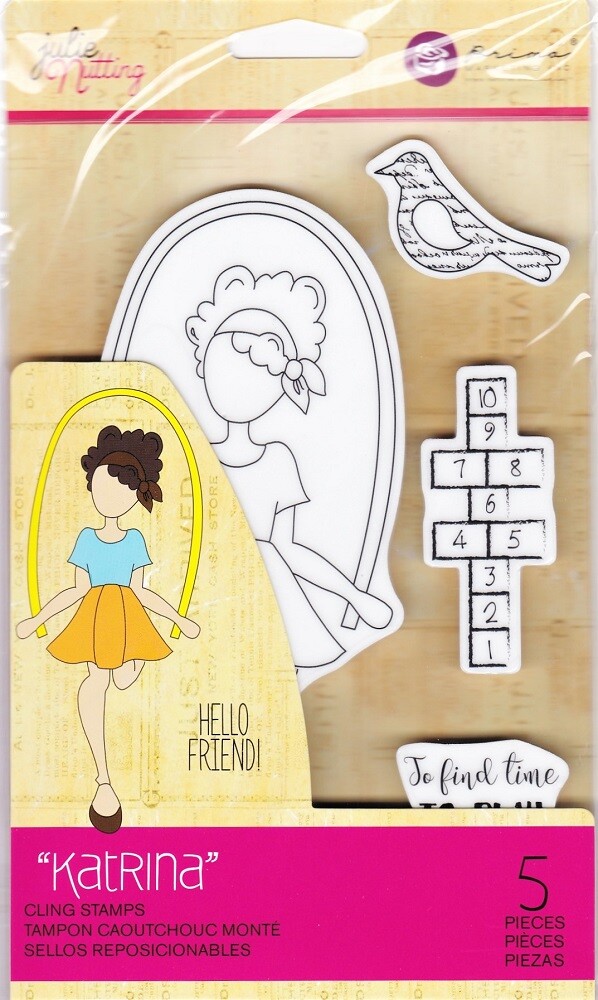 Prima Julie Nutting KATRINA Doll Cling Stamps Cards Planner Tags 913168