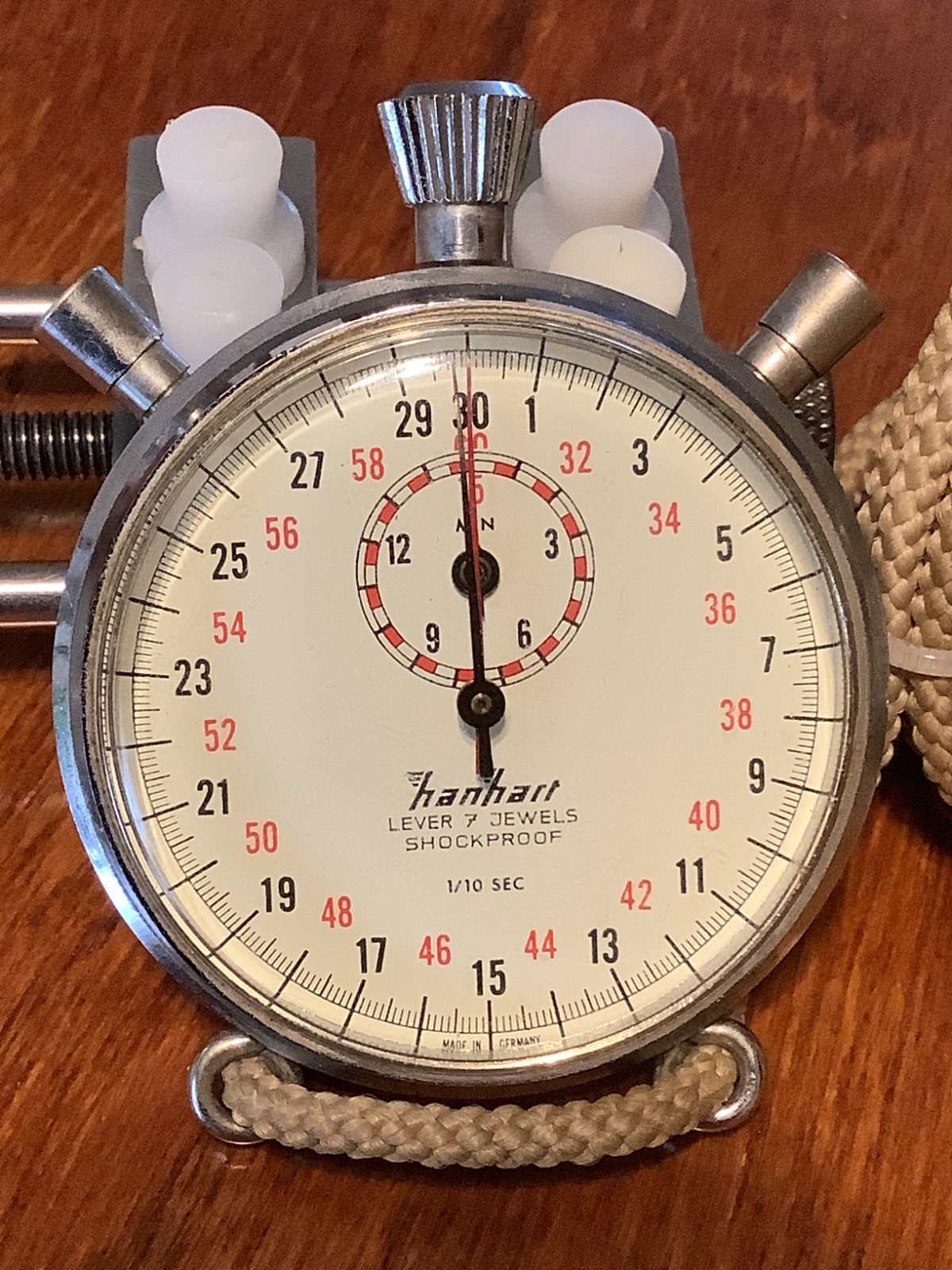 HANHART Stopwatch Timer 2 Split Second Sweeps Rare Circa 1970's MADE IN GERMANY