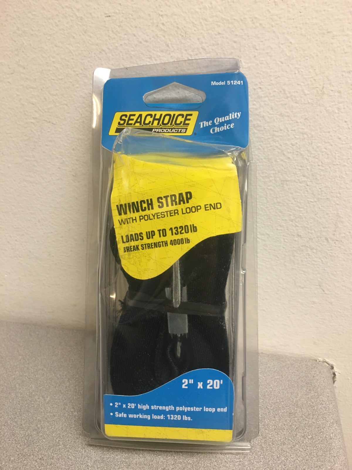 Seachoice 2 in. W X 20 ft. L Black Winch Strap 1320 lb 1 pk